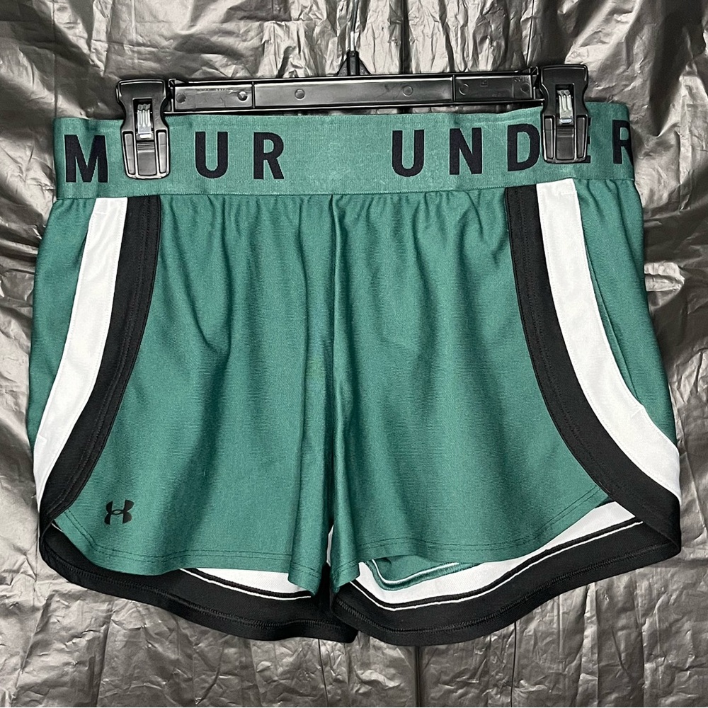 Under Armour Women's Green and Black Athletic Shorts